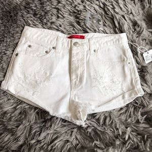 White high waisted shorts